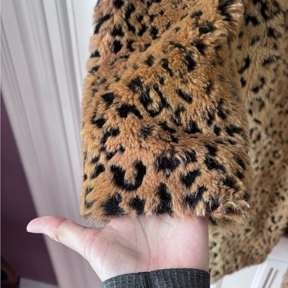 Women’s Vintage Penmans Leopard Print Faux Fur Clip Front Lined Pockets Coat S - Picture 3 of 16